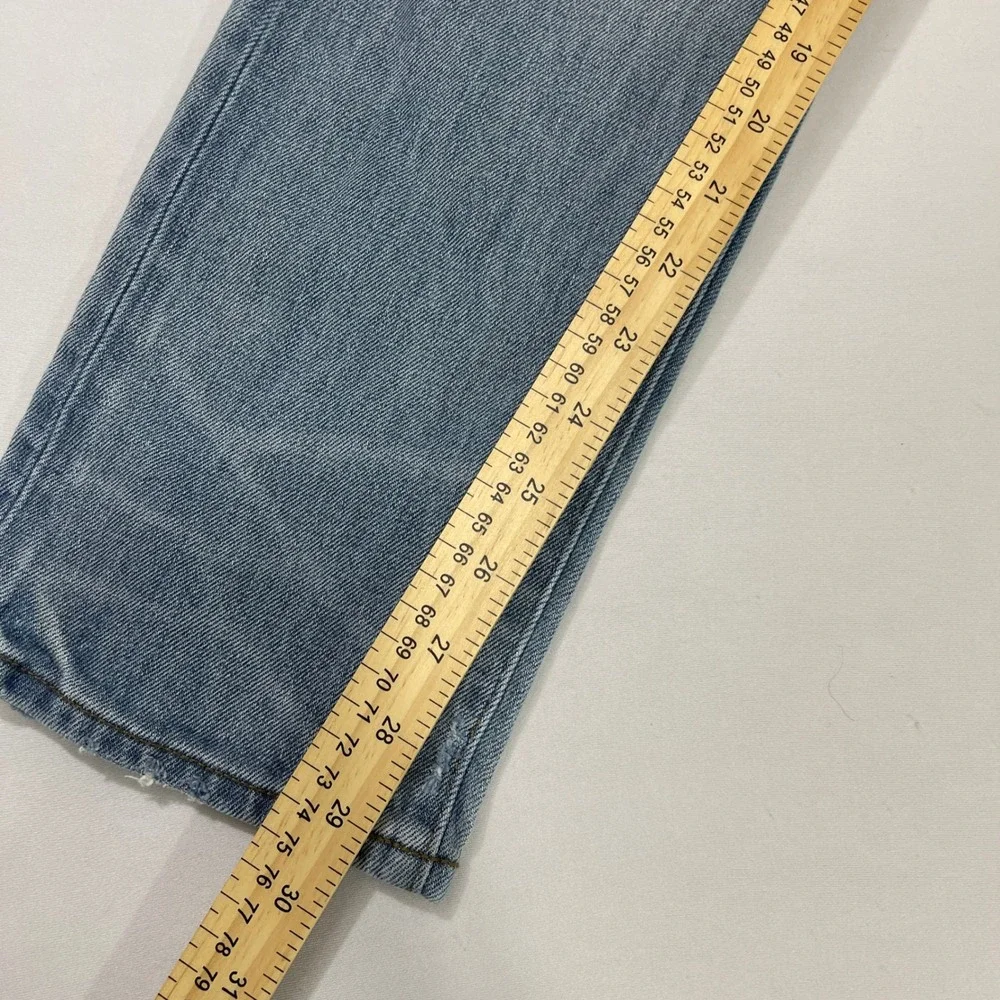 J Crew 484 Slim Fit Jeans Light Wash Distressed Kurabo Japanese Denim Mens 31x32